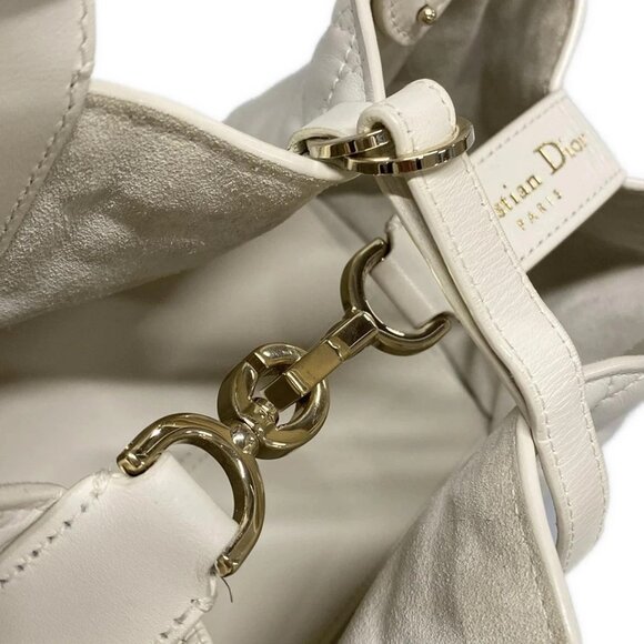 Auth DIOR/ChristianDior Toujours Bag Small M2822OSNW_M030 White Calf Skin - Picture 11 of 16